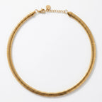 Flat Rib Gold Necklace