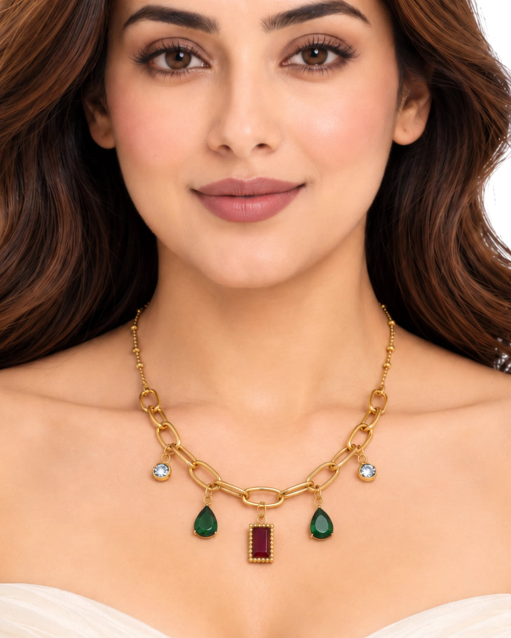 Verdant Jewel Paperclip Chain