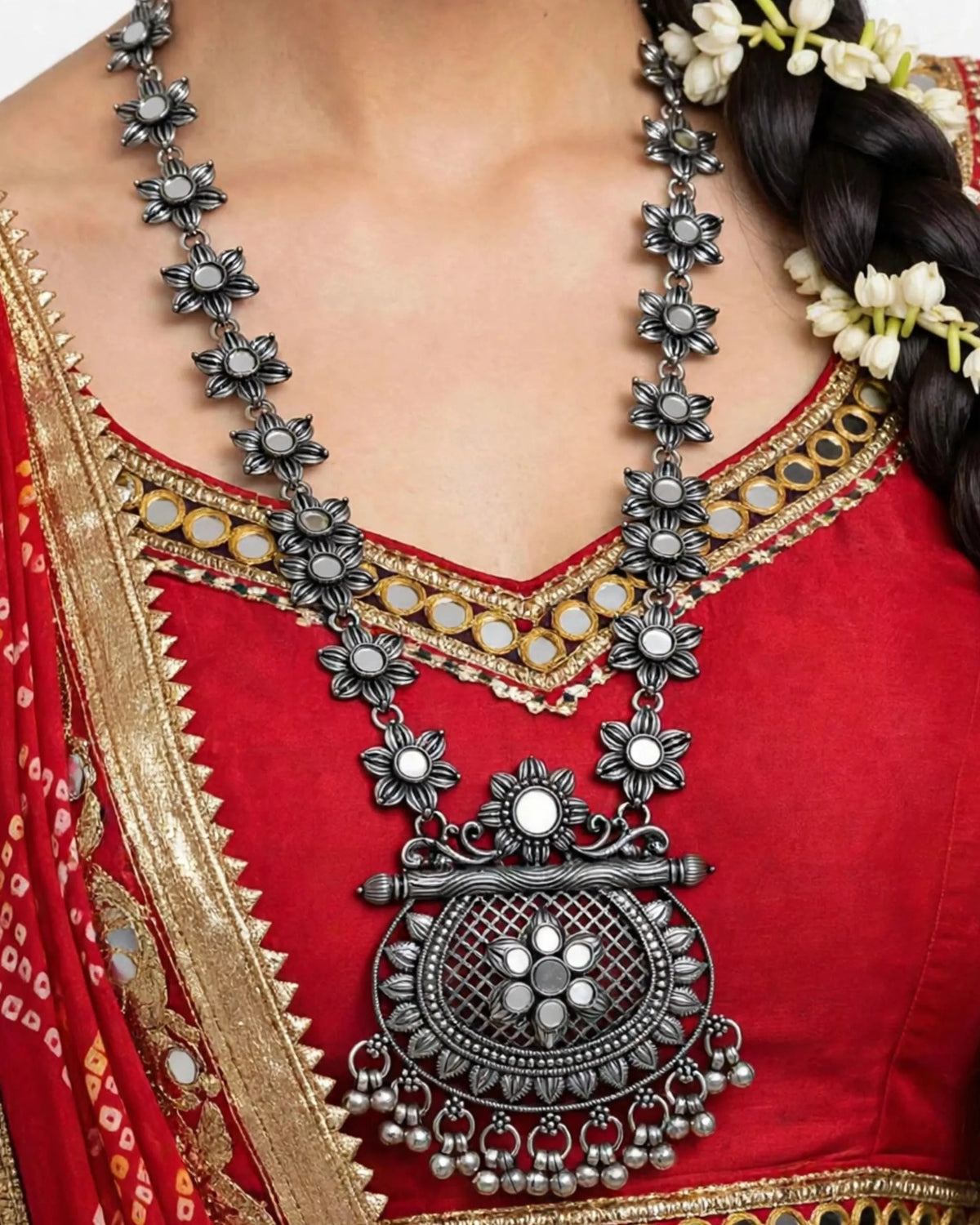 The Chandrika Oxidized Haram Set