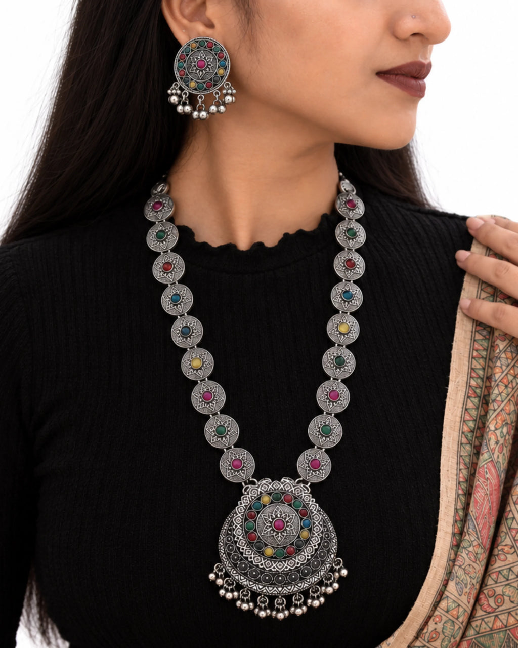 The Navrang Tribal Oxidized Set
