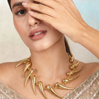 Golden Leaf Drop Necklace