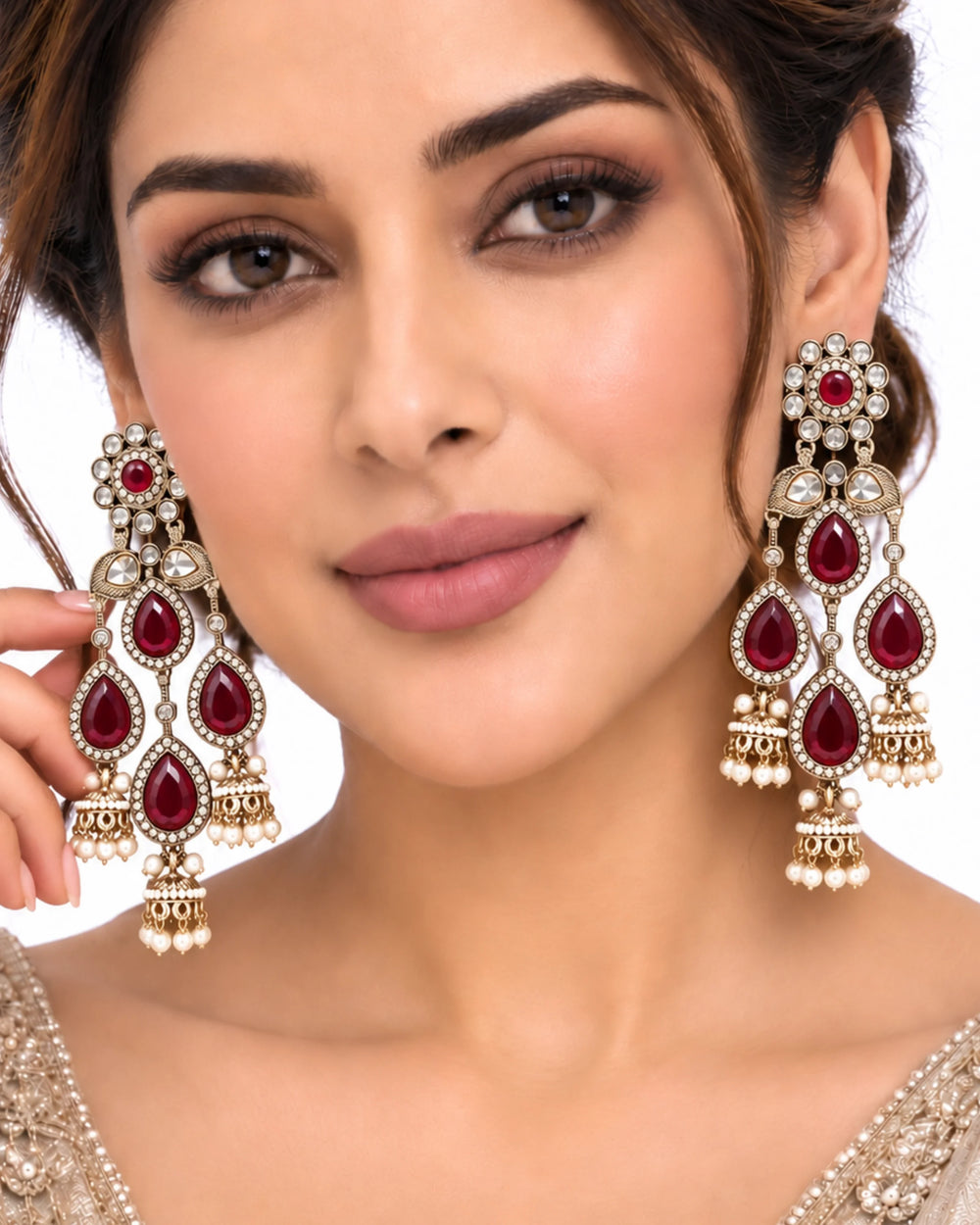 Royal Ruby Cascade Heritage Statement Earrings