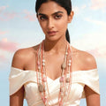 Peach Beige Layered Elegance