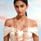 Peach Beige Layered Elegance