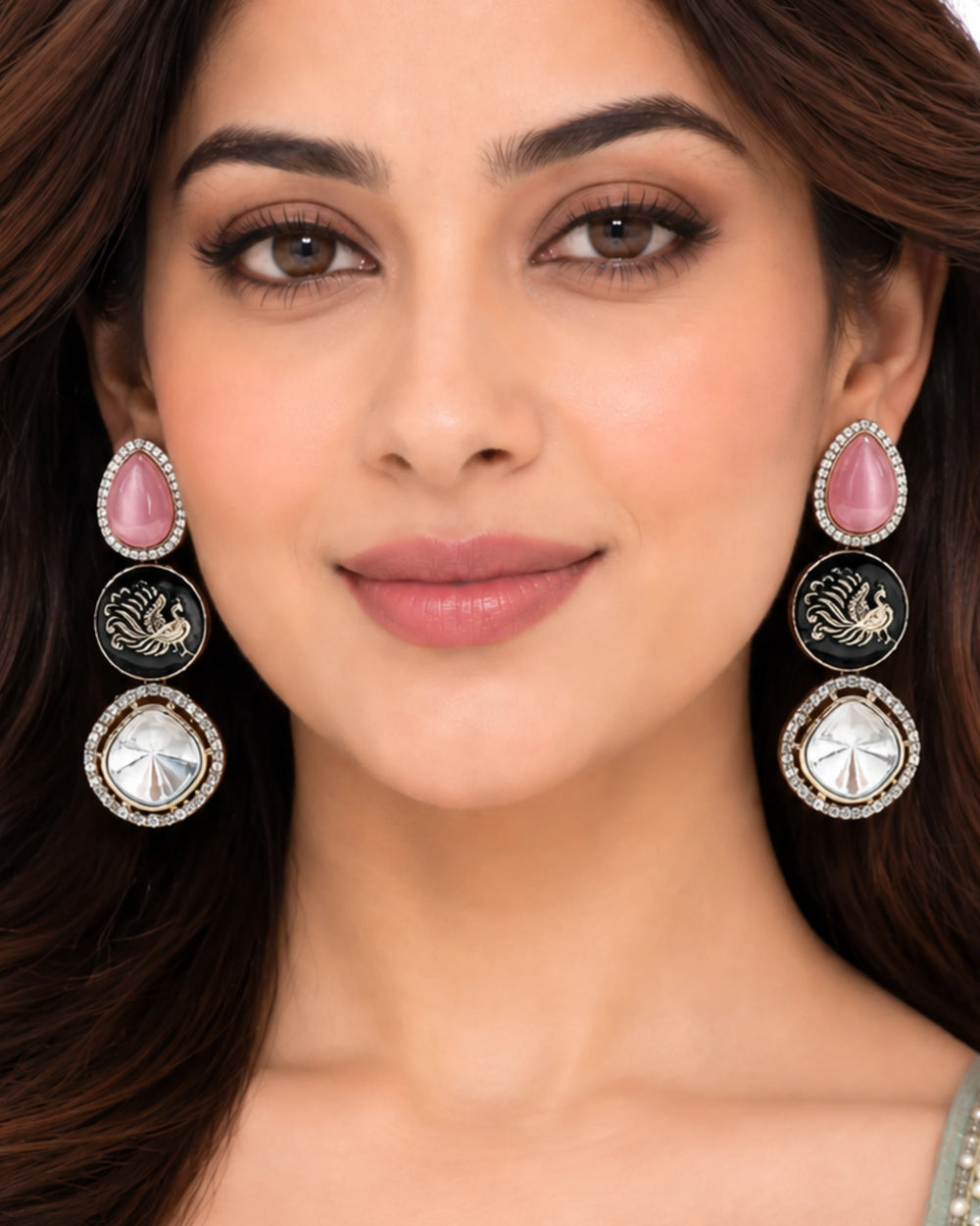 The Royal Peacock Statement Drop Earrings