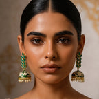 Emerald Blossom Jhumkas