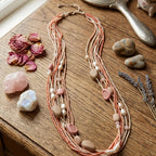 Peach Beige Layered Elegance