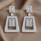 The Silver Deco Frame Earrings