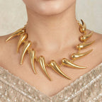 Golden Leaf Drop Necklace