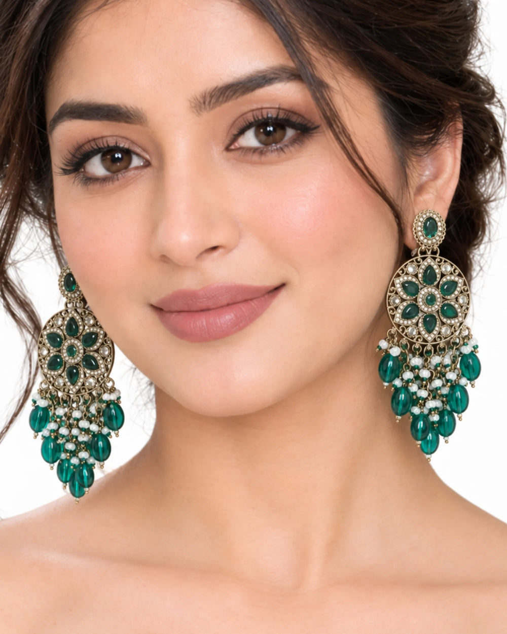 Verdant Petal Statement Earrings