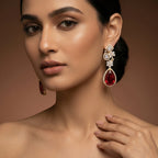 Ruby Floral Dangles