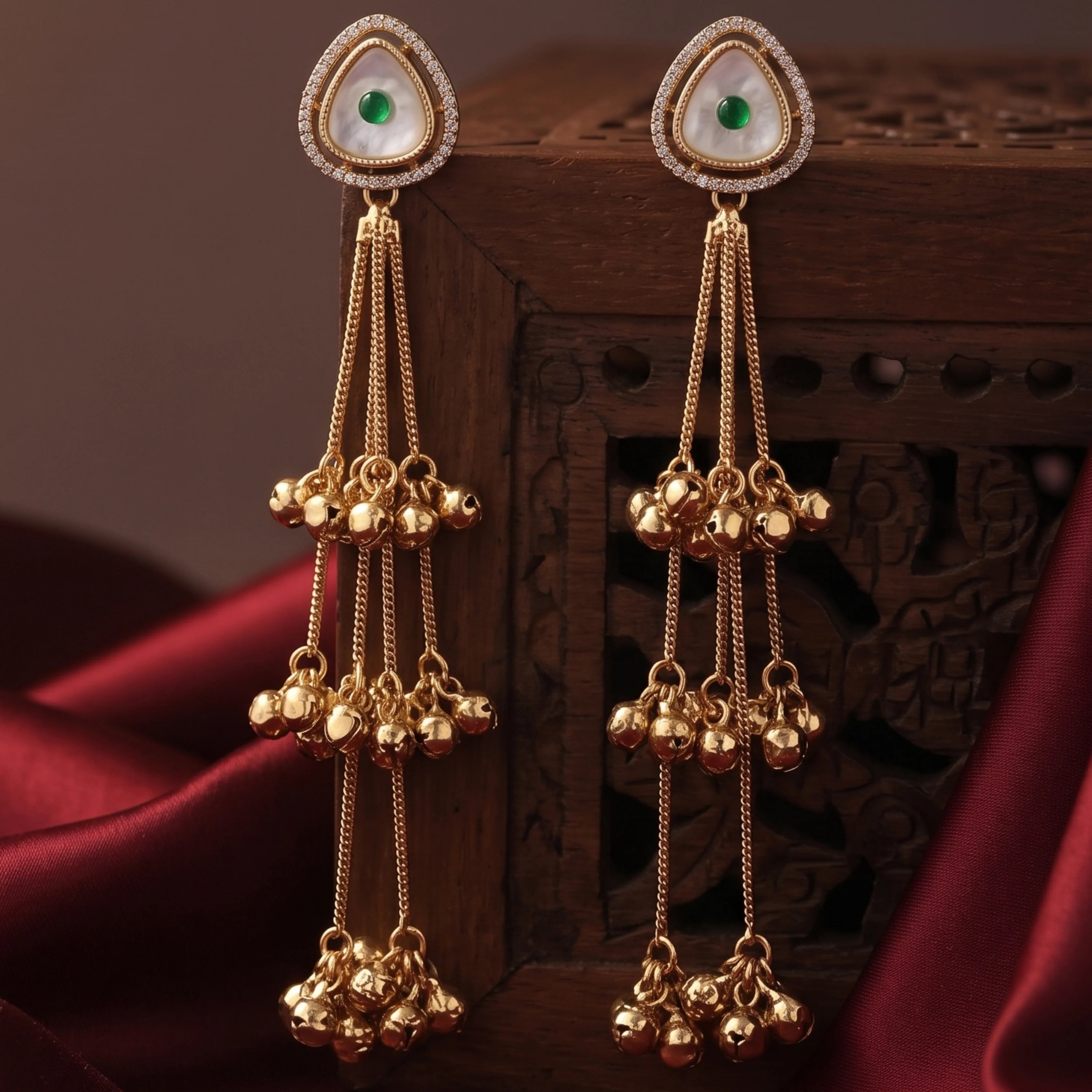 Emerald Chandrika Earrings