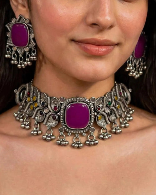 Bohemian Berry Statement Necklace Set