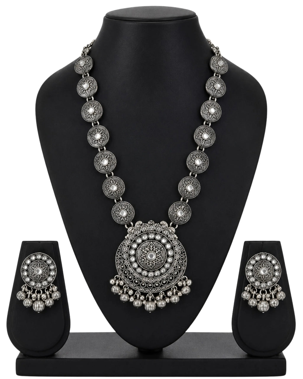 The Royal Floral Oxidized Silver Set