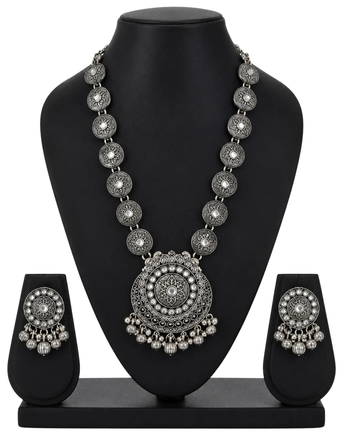 The Royal Floral Oxidized Silver Set