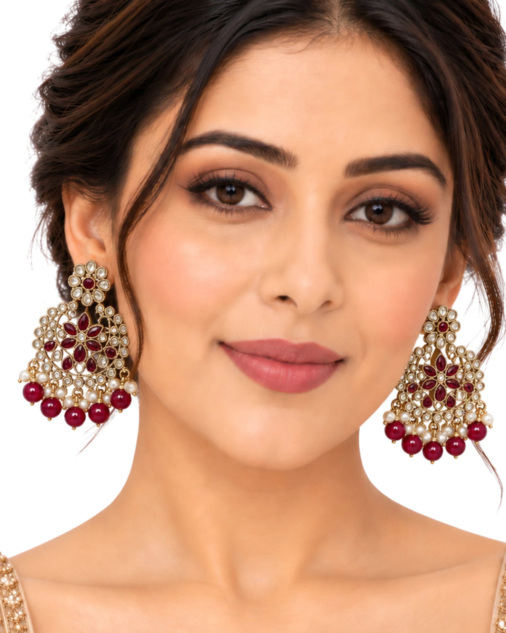 Gulabi Noor Kundan Statement Drops