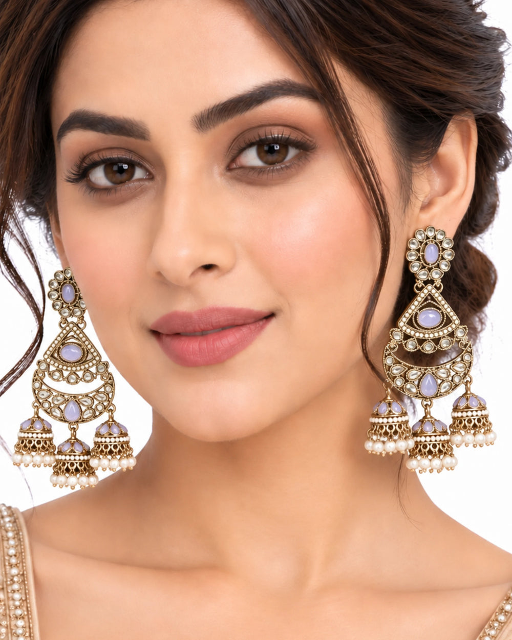 Vintage Lavender Bloom Chandelier Earrings