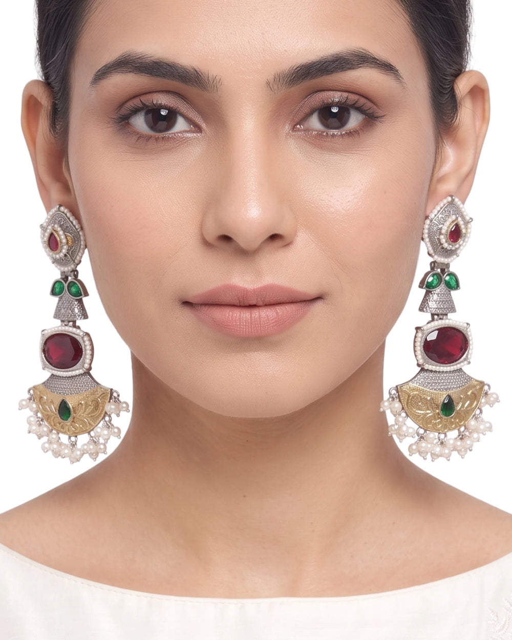 The Ruby Sovereign Crescent Dangles