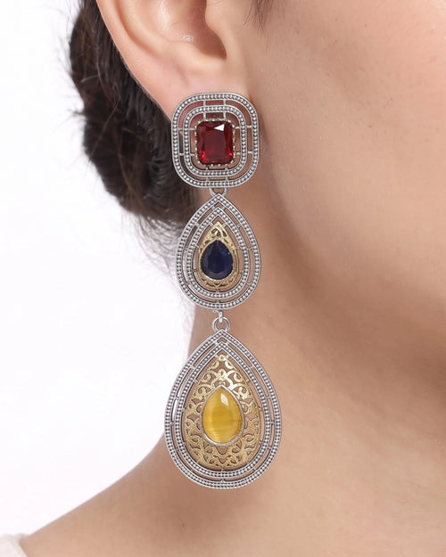 Elysian Multicolour Lattice Drop Earrings