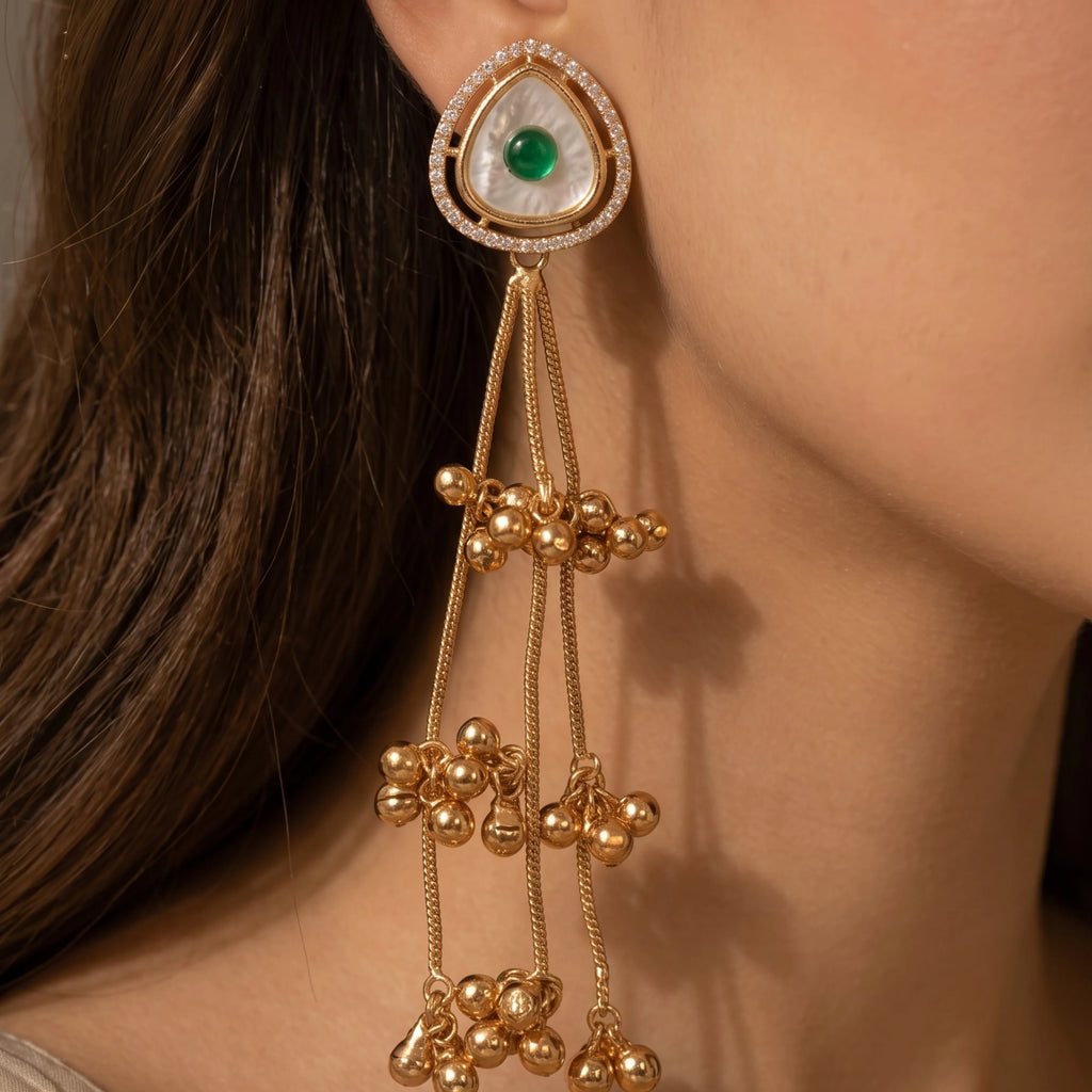 Emerald Chandrika Earrings